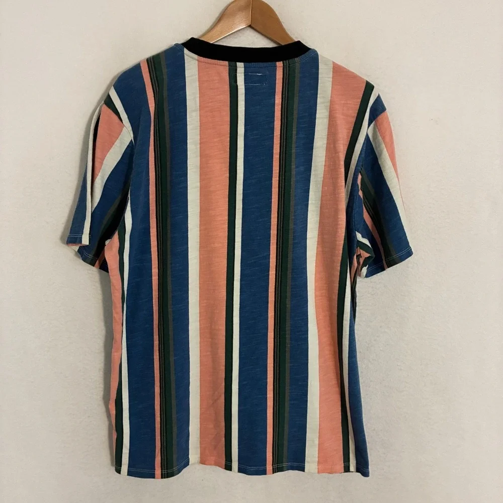 Guess Shirt Mens L Short Sleeve‎ Striped Streetwear Skater Hip Hop Y2K - Picture 5 of 9